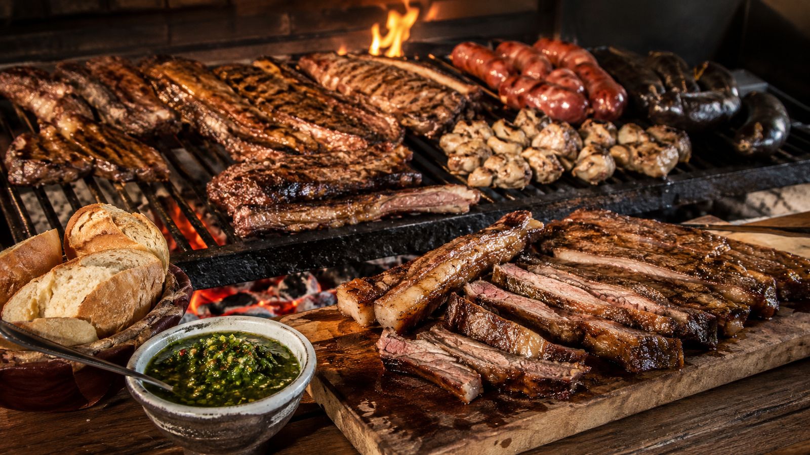 Asado uruguayo (BBQ traditionnel parrillada)