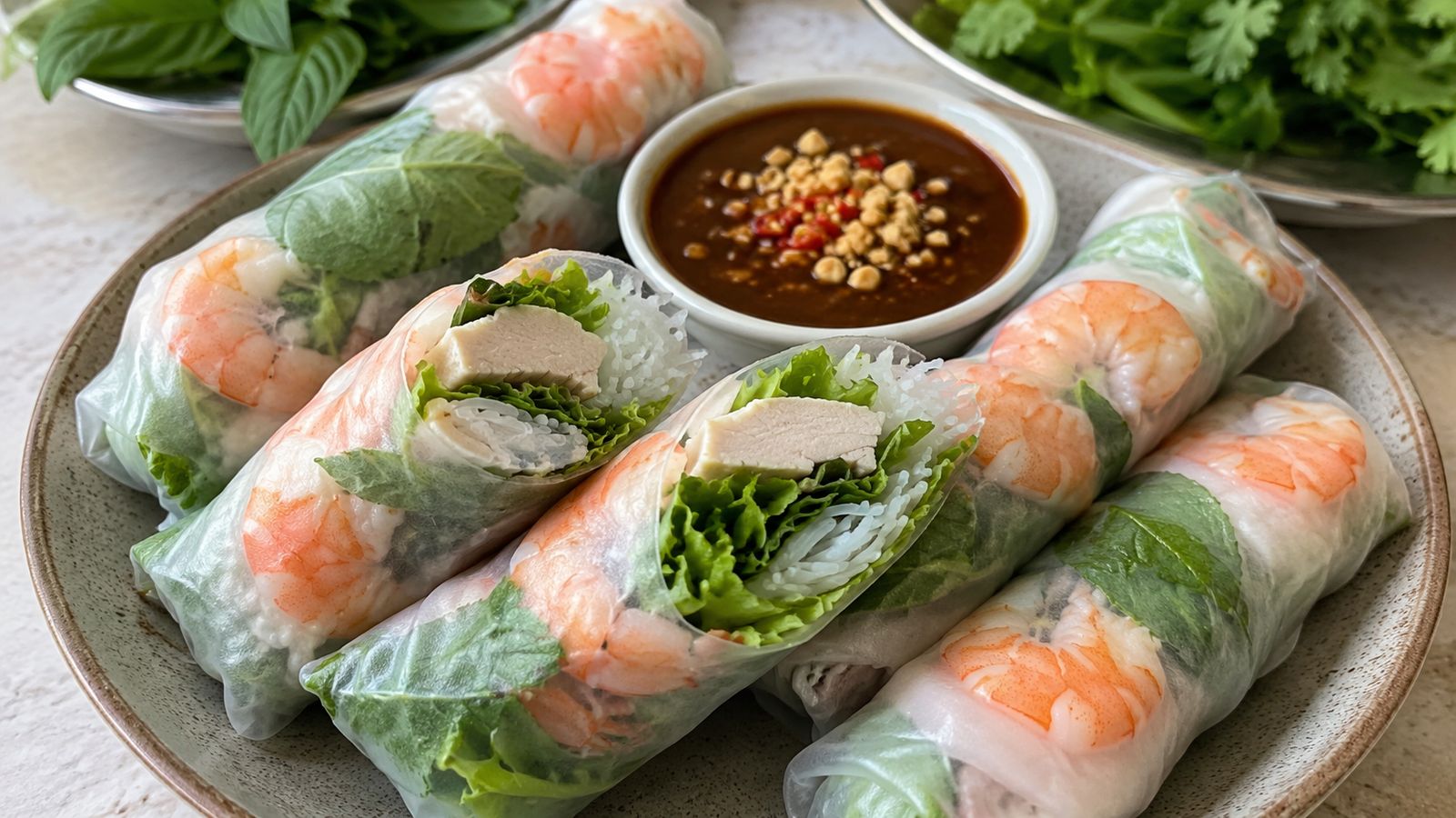 Gỏi Cuốn aux crevettes (Rouleaux frais)