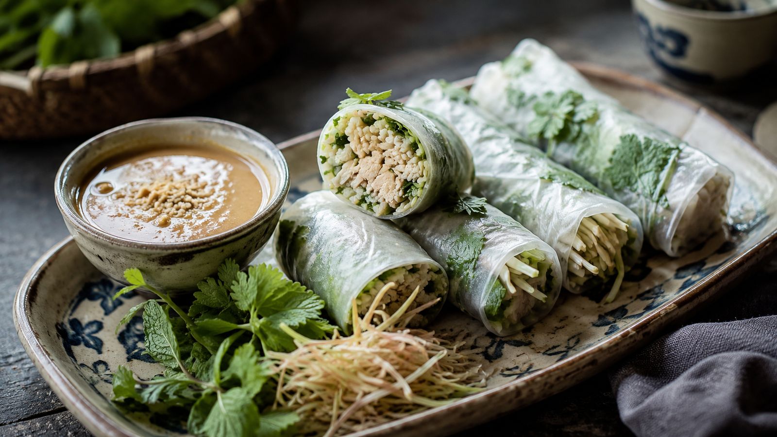 Phở cuốn (rouleaux de phở de Hanoi)
